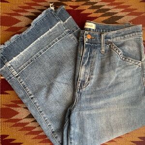 Madewell Cropped Wide Leg Blue Denim Jeans